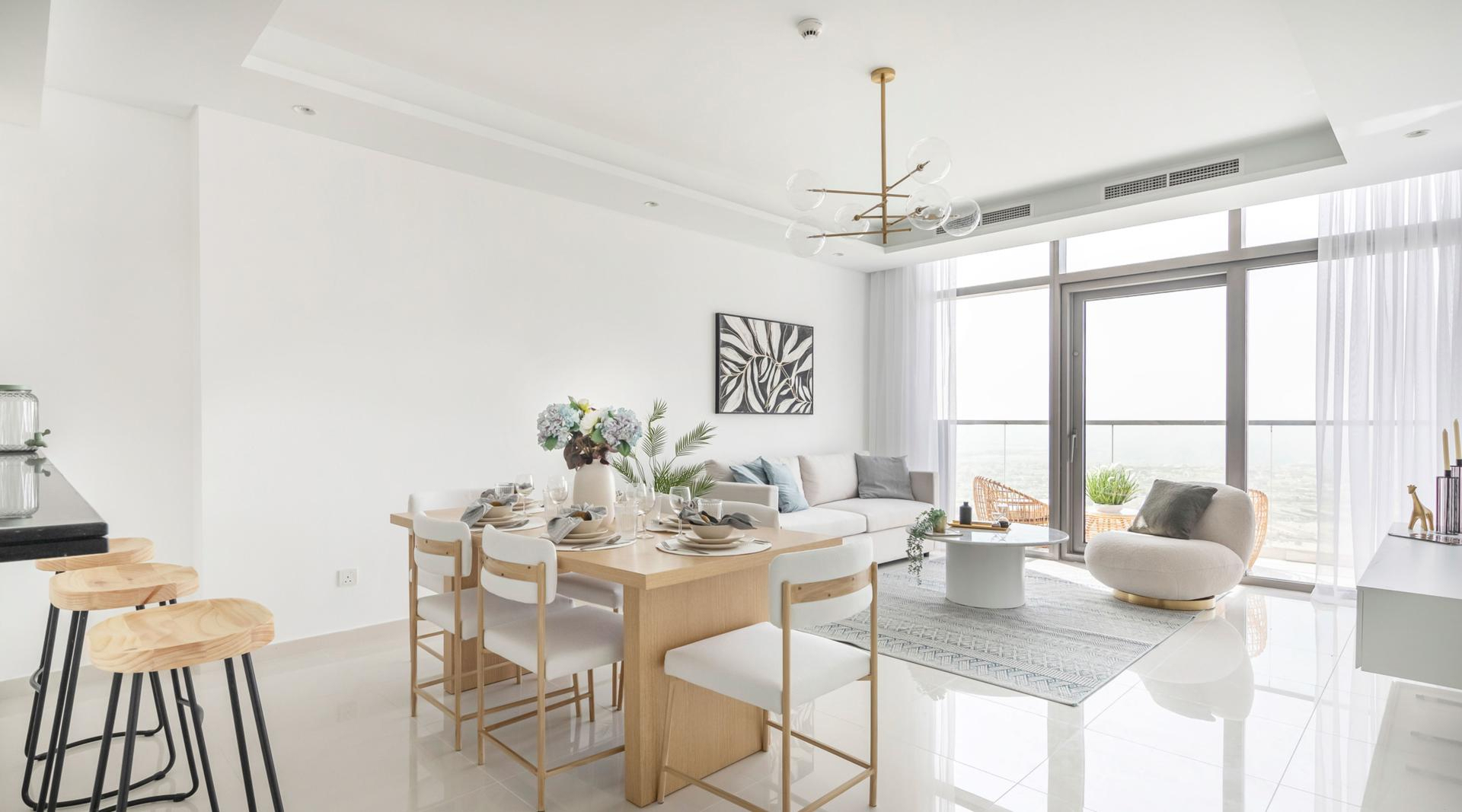 Bright modern living room with seating and decor